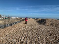 After lunch - a long stretch on heavy going shingle past Dungeness power station